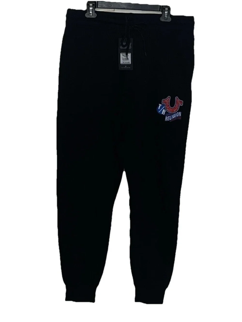 True Religion Embroidered Patch Jogger Men’s Large Jet Black MSRP $114